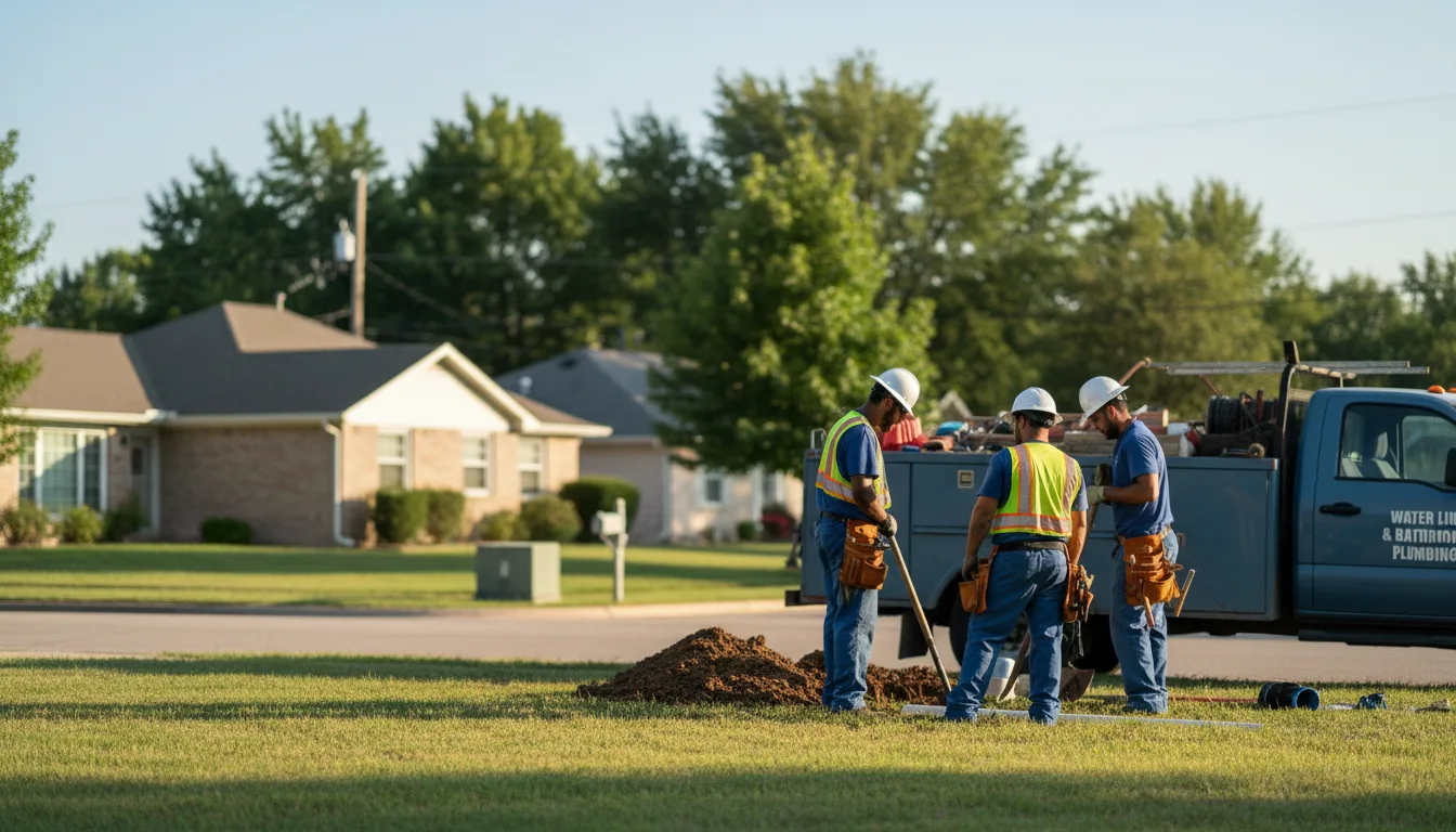 Residential water line and bathroom plumbing service in Pickett, WI